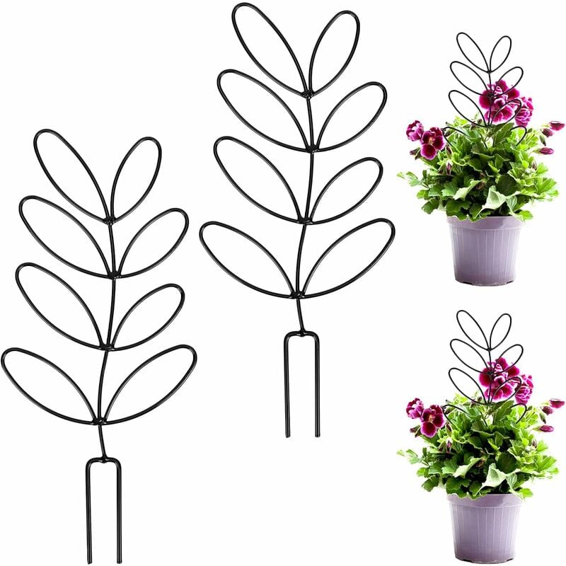 Linghhang - Paquet de 2 piquets de plantes d'intérieur, aide à l'escalade, aide à l'escalade, piquet de plantes d'intérieur - black