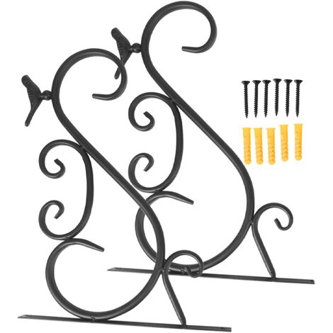 Paquet de 2 Supports pour Plantes Suspendues, Crochets de Suspension pour Plantes Murales DéCoratives en Fer Rustique de 11,8 Pouces pour Paniers de Fleurs Mangeoire pour Oiseaux