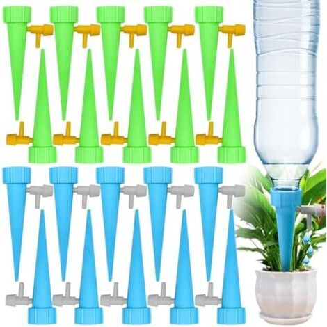 Paquet de 20 Arrosage Goutte à Goutte, Automatique Interieur, a Plante Bouteille Avec Vannes Régulation pour Jardin Maison (20) -