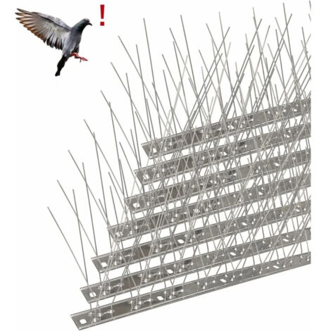 Paquet de 20 clous anti-pigeons en acier inoxydable 6,6 mètres, clous anti-chats, clous anti-pigeons, anti-pigeons, très dissuasif pour les oiseaux, adaptés aux fenêtres, balcons, toitures