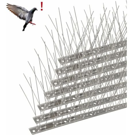 YOZHIQU Paquet de 20 clous anti-pigeons en acier inoxydable 6,6 mètres, clous anti-chats, clous anti-pigeons, anti-pigeons, très dissuasif pour les oiseaux, adaptés aux fenêtres, balcons, toitures