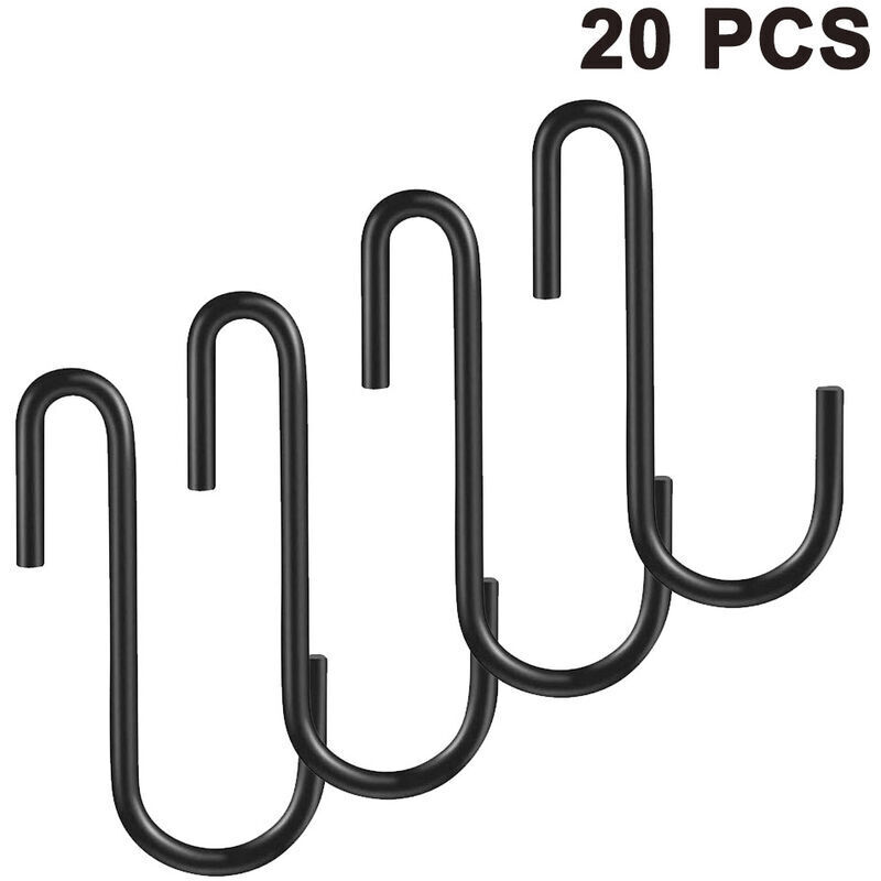 Paquet de 20 crochets en s robustes Porte-casserole Crochets de support Crochets suspendus Crochets en forme de s pour ustensiles de cuisine