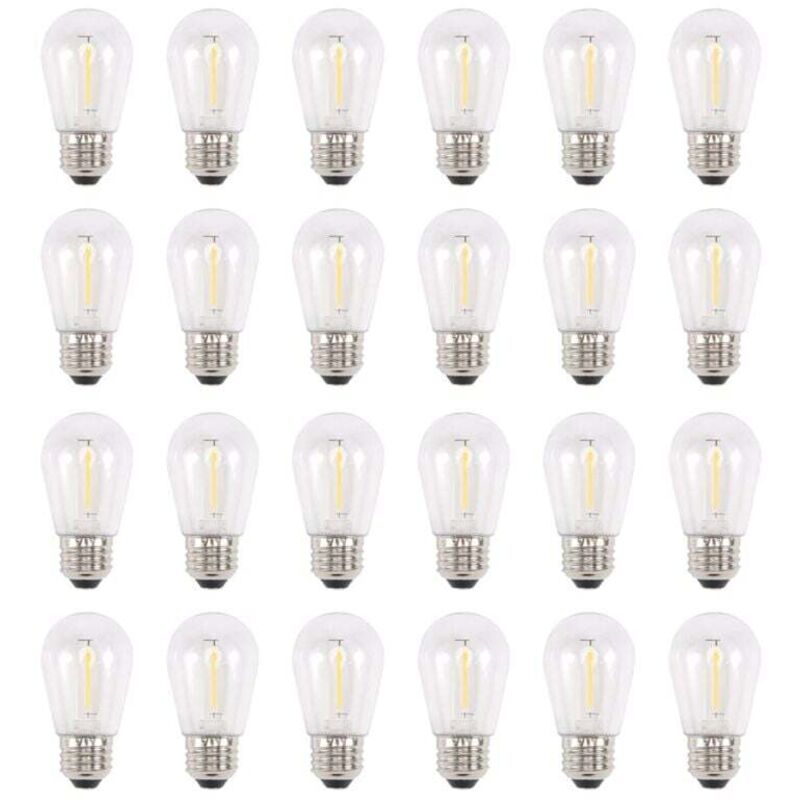 Paquet de 24 Ampoules LED S14 3V Extérieures Solaires Incassables Blanc Chaud