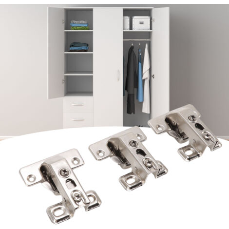 Paquet de 3 charnières pliantes en zinc - Armature courte intégrale 180° pour cabinet, armoire et table