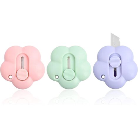 paquet De 3 Ouvre Lettre, Ouvre Enveloppe Avec Bords Tranchants, Efficace Sre Mini Cutter Portable Rtractable Coupe Papier En Plastique Pour La Pa