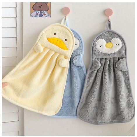 paquet De 3 Serviettes Suspendues Absorbantes  Schage Rapide Paissie  Double Couche Serviette  Main Suspendue Serviette Cadeau Mignonne