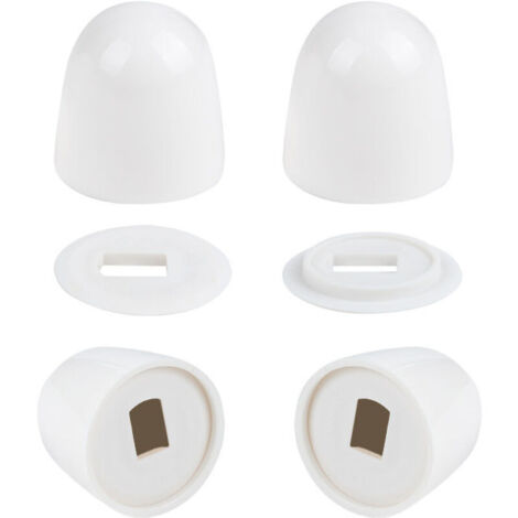 Paquet de 4 Capuchons de Boulon de Toilette Universels - Capuchons Ronds en Plastique Blanc 3,7 mm de Haut avec Rondelle Supplémentaire pour Montage Facile