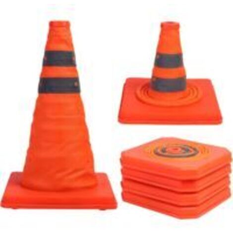 Paquet de 4 cônes de signalisation pliables de 15,5 pouces Cône de sécurité réfléchissant polyvalent (4)