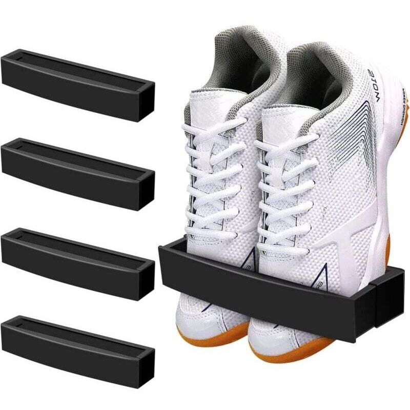 Paquet de 4 étagères à chaussures murales réglables, organisateur de rangement pour étagère à chaussures, rangement pour camping-car, étagère à