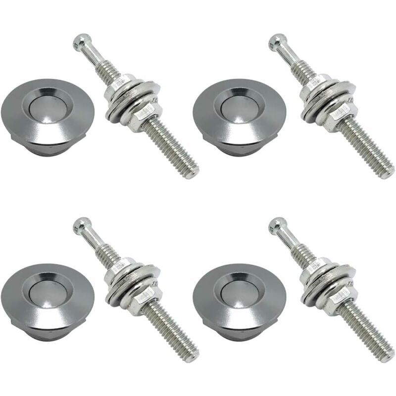 Paquet de 4 Goupilles universelles en Aluminium de Capot de véhicule Clip Verrouillage Plaque immatriculation Bonnet Bouton-Poussoir Butoir loquet