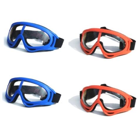 Paquet de 4 lunettes de sécurité, lunettes coupe-vent et anti-poussière, lunettes flexibles pour les sports de plein air, protection des yeux