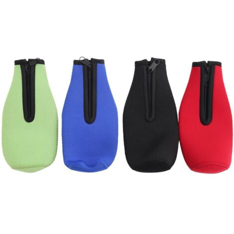 Paquet de 4 Manchons Isolants pour Bouteilles BièRe Garder la Boisson au Frais,Vestes à Fermeture éClair,Manchons Refroidisseur BièRe,Housse en NéOprèNe