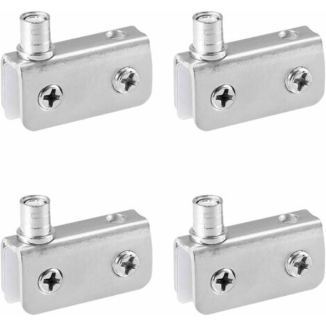 Paquet de 4 Pivot Porte Verre, Charniere Porte Verre, Acier Inoxydable, Ajustement pour Verre de 5-8mm