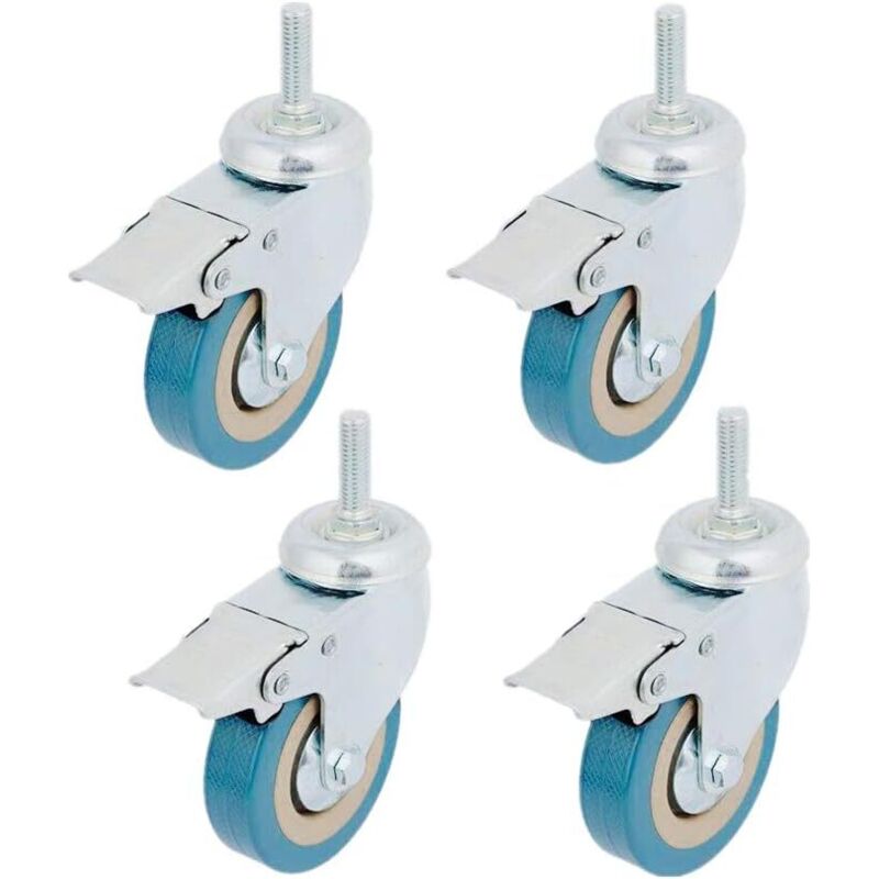 Paquet de 4 roulettes pivotantes Robustes avec Freins, Remplacement des Roues verrouillables pour remorque Industrielle, Meubles de Maison, Armoire