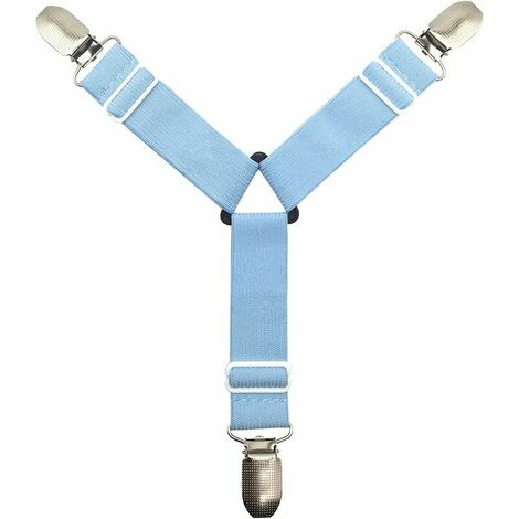 Paquet de 4 sangles de support de drap de lit bleu Meilleur support de drap de lit Queen King Twin Clips de drap-housse Sangles de drap Bretelles de matelas drap de lit