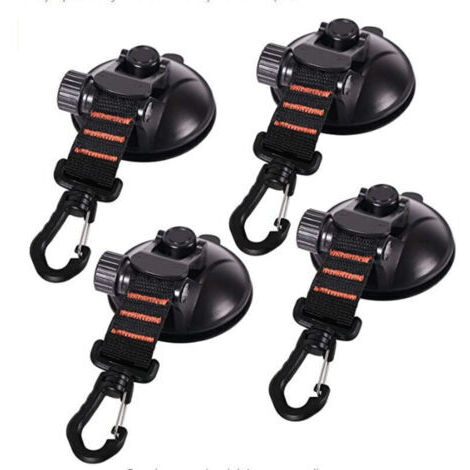 Paquet de 4 ventouses d'ancrage avec fixation à ventouse pour voiture, camping, bâche, tente Fixation à ventouse multifonctionnelle pour utilisation comme auvent latéral de voiture