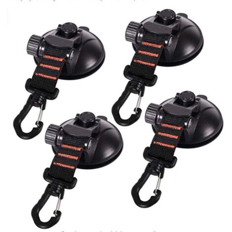 Paquet de 4 ventouses d'ancrage avec fixation à ventouse pour voiture, camping, bâche, tente Fixation à ventouse multifonctionnelle pour utilisation comme auvent latéral de voiture