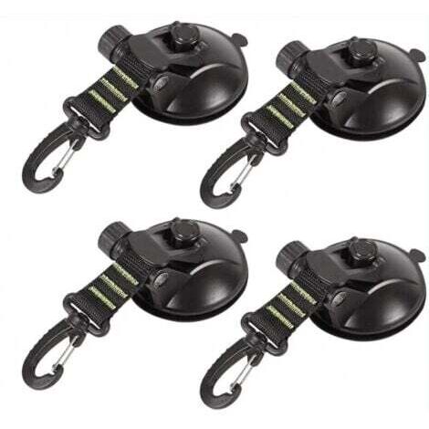 Paquet de 4 ventouses d'ancrage avec fixation à ventouse pour voiture, camping, bâche, tente Fixation à ventouse multifonctionnelle pour utilisation comme auvent latéral de voiture