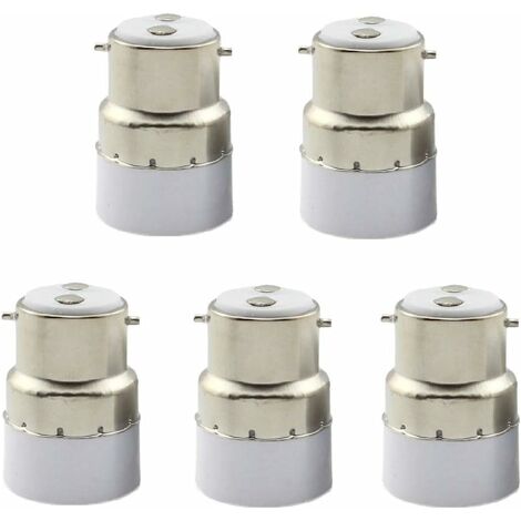 Paquet de 5 convertisseurs de douille d'ampoule B22 à E14 Douille de douille B22 Passer au support de lampe adaptateur standard E14