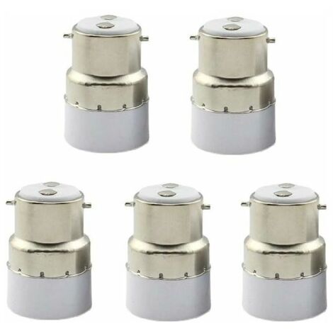 Paquet de 5 convertisseurs de douille d'ampoule B22 à E14 Douille de douille B22 Passer au support de lampe adaptateur standard E14.