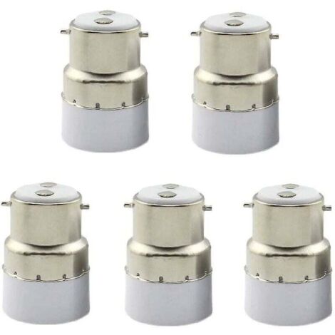 Paquet de 5 convertisseurs de douille d'ampoule B22 à E14 Douille de douille B22 Passer au support de lampe adaptateur standard E14