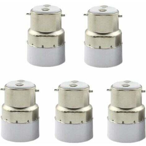 Paquet de 5 convertisseurs de douille d'ampoule B22 à E14 Douille de douille B22 Passer au support de lampe adaptateur standard E14