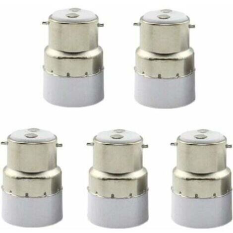 Paquet de 5 convertisseurs de douille d'ampoule B22 à E14 Douille de douille B22 Passer au support de lampe adaptateur standard E14