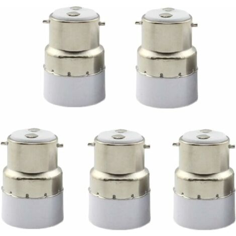 Paquet de 5 convertisseurs de douille d'ampoule B22 à E14 Douille de douille B22 Passer au support de lampe adaptateur standard E14-LIAIKI