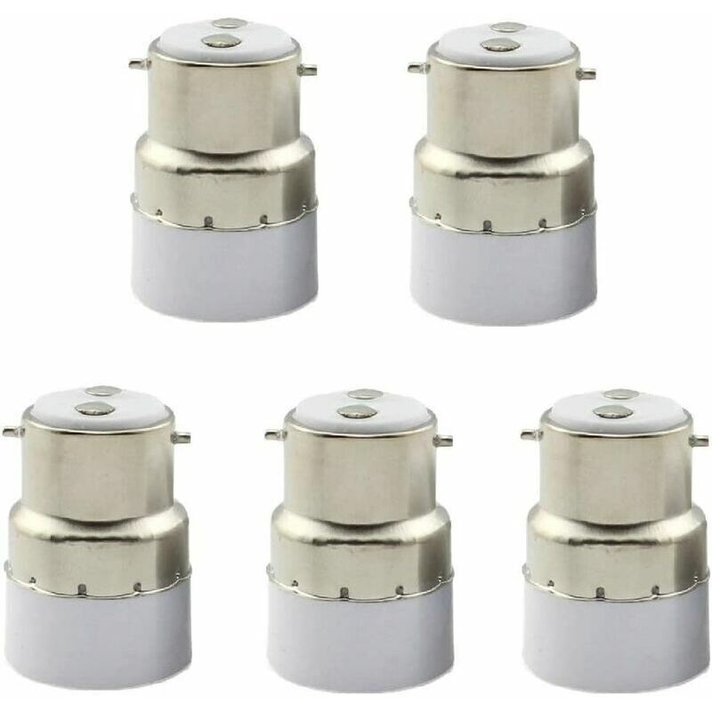 Paquet De 5 Convertisseurs De Douille D'Ampoule B22 E14 Douille De Douille B22 Passer Au Support De Lampe Adaptateur Standard E14
