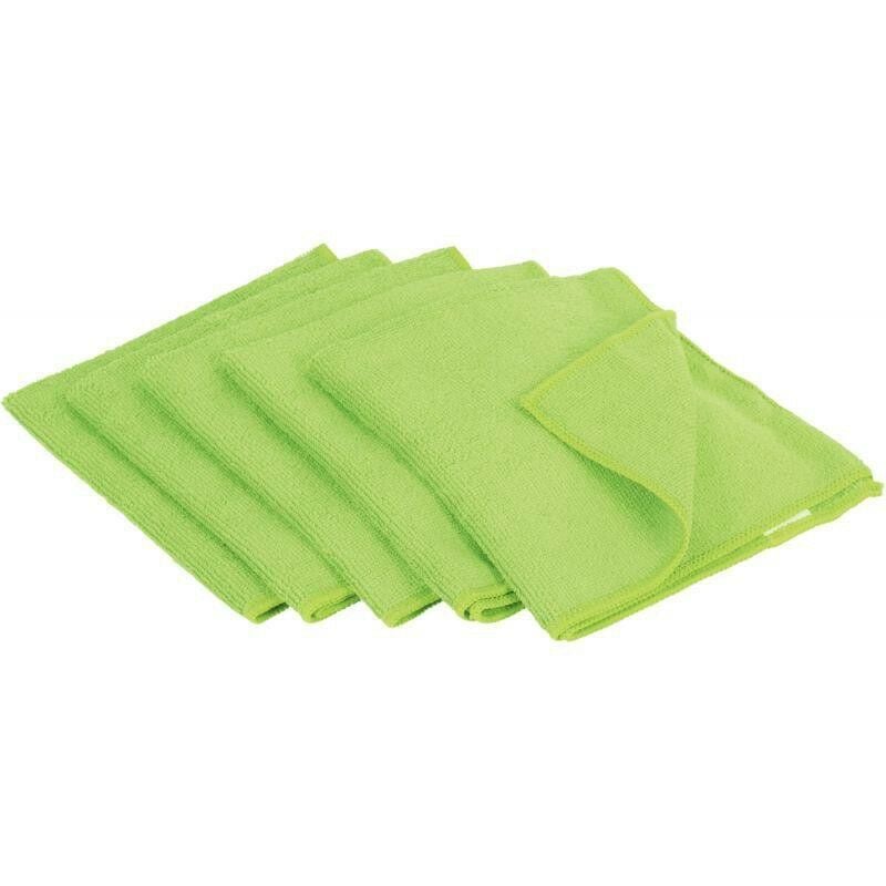 NC - Paquet de 5 lavettes microfibres tricotées 40 x 36 cm vert - vert