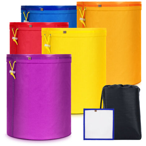 Paquet de 5 sachets d'extraits d'infusion froide à base de plantes en nylon avec un revêtement imperméable durable, un cordon flexible intégré et un étui de transport et un tamis à presser inclus