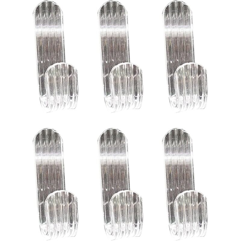 Paquet de 6 crochets de porte de douche en acrylique transparent