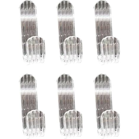 Paquet de 6 crochets de porte de douche en acrylique transparent