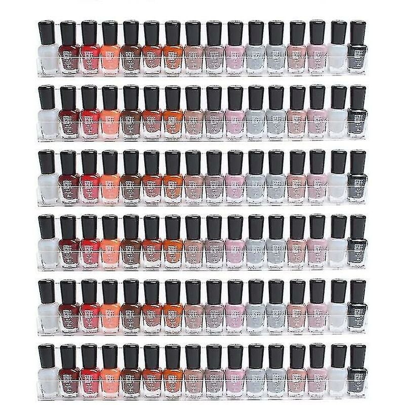 Paquet de 6 étagères en acrylique transparent pour vernis à ongles, support mural pour organisateur (paquet de 6)