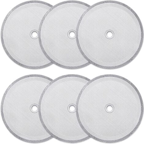 BASETBL Paquet de 6 filtres à tamis de rechange pour presse française, filtres à mailles réutilisables pour cafetières à pression universelles de 1000 ml / 34 oz / 8 tasses