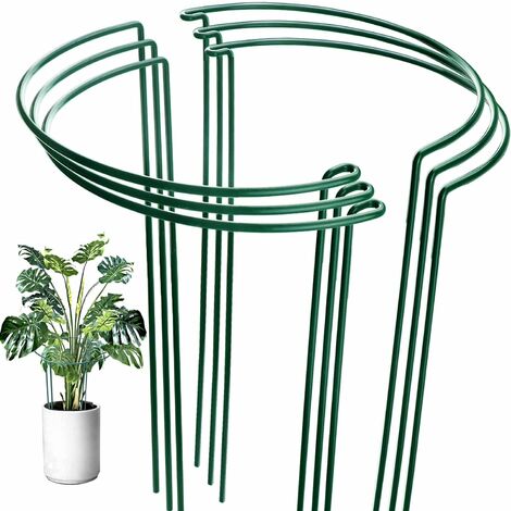 Paquet de 6 piquets de support de plante, piquet de plante de jardin en métal, cage d'anneau de support de grande plante d'extérieur, grands supports de plante pour pivoine, tomate, légume, hortensia, rose, vigne de fleurs Anneaux pour plantes en pot, cag