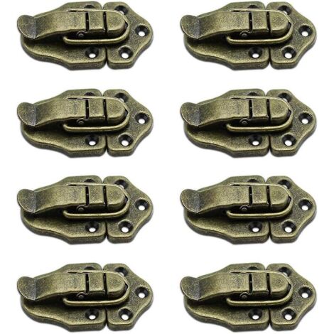 paquet De 8 Loquets De Botier De Verrouillage  Boucle En Laiton Antique De Style Vintage - Bronze Pour Botes  Outils Et Tuis De Voyage