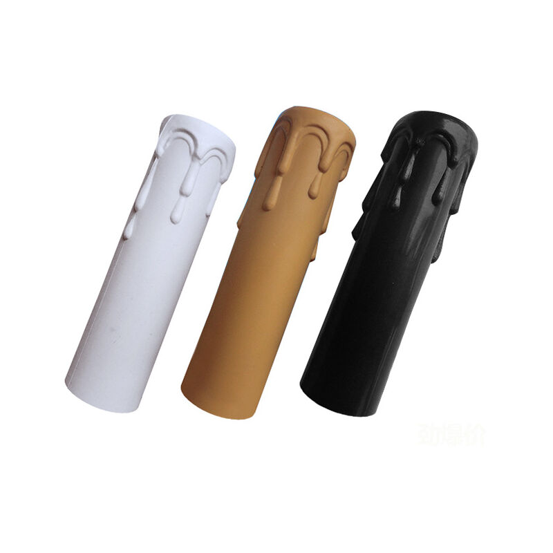Csparkv - Paquet de 9 bougies gouttes gouttes en plastique couvre les tubes pour lustre lumière pendants luminaires Blanc + Jaune + Noir