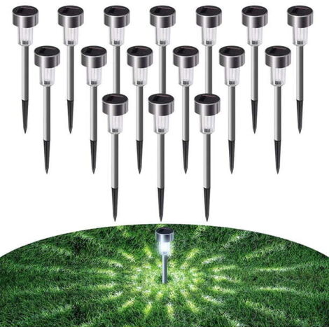 Paquete de 1 luz solar para exteriores, luces LED impermeables para paisajes, patios, jardines, césped, entradas de vehículos y pasarelas (acero inoxidable).