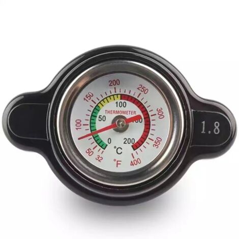 Paquete de 1 tapón de radiador para coche, 1,8 bar, tapón de depósito de agua en tiempo real, ajuste perfecto, a prueba de fugas, compatible con Honda, Kawasaki, Suzuki, Yamaha (negro)