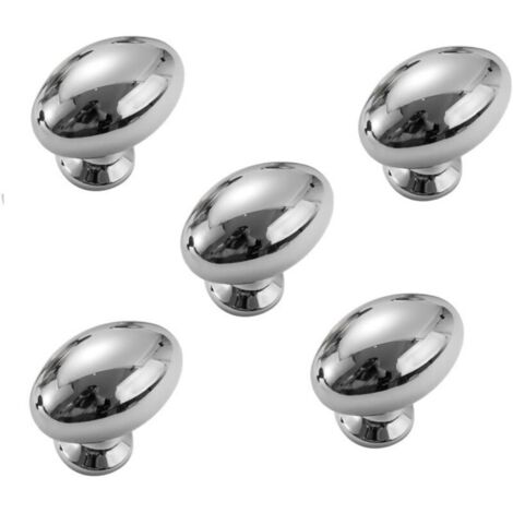 Paquete de 1 tirador ovalado para gabinete - Tiradores para cajón - Tiradores de lujo para muebles de cocina - Aleación de zinc - Plateado