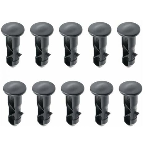 , paquete de 10, 65 x 18 mm, pasador de bisagra de plástico negro para tapas de cubos de basura, para contenedores domésticos y comerciales de 240 l