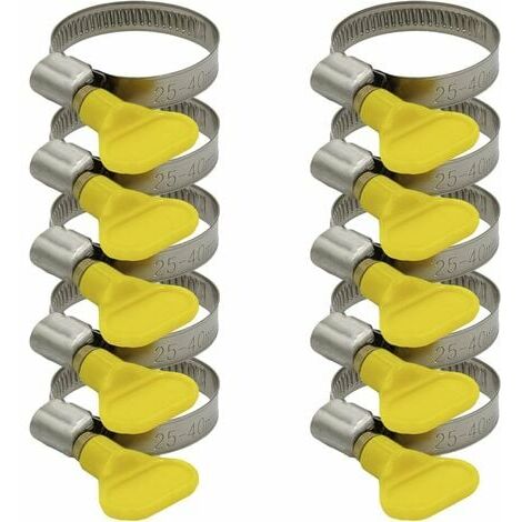 Paquete de 10 abrazaderas de manguera de acero inoxidable de 25-40 mm con banda de 9 mm, abrazaderas de manguera de acero inoxidable de grado industrial para manguera de piscina, sistema de filtro de