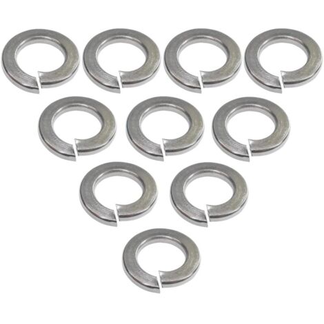 Paquete de 10 arandelas de seguridad elásticas M10 de YMYNY - Acero inoxidable A2 - DIN127 - Bricolaje