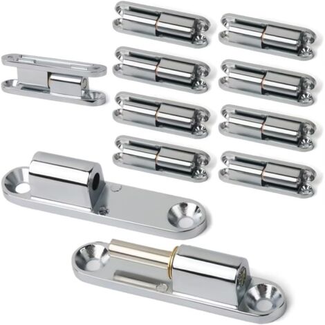 Paquete de 10 bisagras para puertas, bisagras de rosca, bisagras silenciosas desmontables fabricadas en aleación de zinc, giro de 180 grados, aplicables a todo tipo de instalaciones de puertas (60 mm)