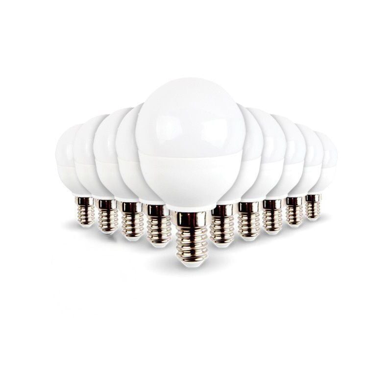 

Lote de 10 bombillas LED E14 Mini Globe 5.5W 470 lúmenes Eq 40W | Temperatura de color: Blanco cálido 2700K