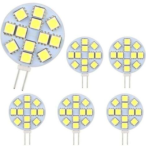Paquete de 10 bombillas LED G4 CC de 12 V no regulables, blanco 6000 K, reemplazo de bombillas halógenas de 20 W para cocina, autocaravana, caravana, remolque y barco.