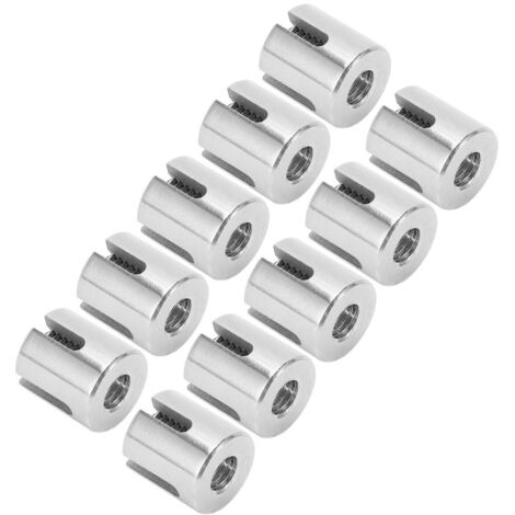 Paquete de 10 bridas de acero inoxidable para cables cruzados, para fijación de barandillas interiores/exteriores, M8 3 mm / 0,12 pulg.