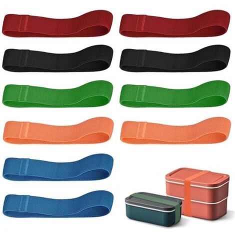 Paquete de 10 bridas de nailon muy elásticas para fiambreras, bridas ajustables para asegurar los recipientes de comida.