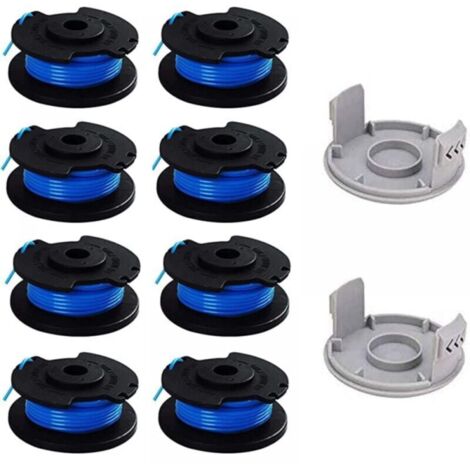 Paquete de 10 carretes de repuesto Ryobi de 5 pulgadas para desbrozadoras, compatibles con la desbrozadora inalámbrica Ryobi One+ AC14RL3A, 8 carretes + 2 tapas.